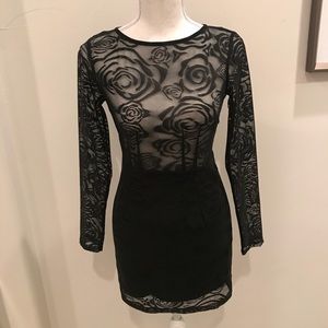 Black lace bebe dress
